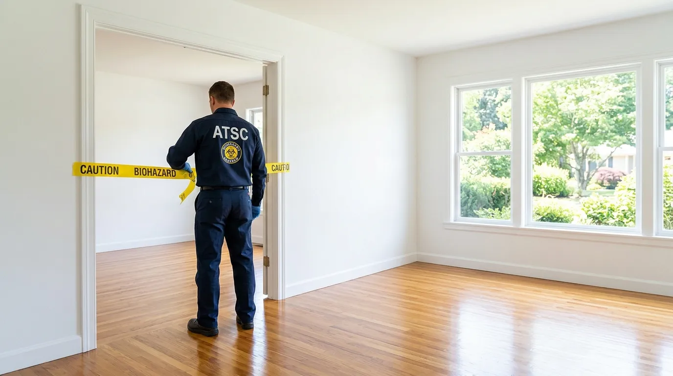 Certified biohazard cleanup crew performing Trauma Scene Cleanup in Thomaston